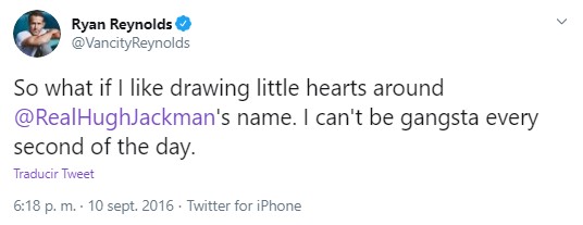 Captura de tuit no gay de Ryan Reynolds