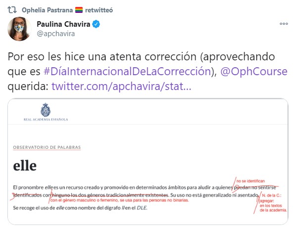RAE incluyó en su observatorio de palabras el pronombre elle