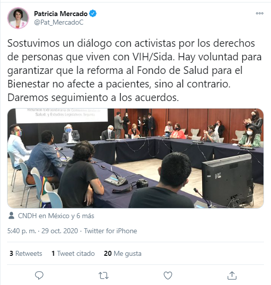 Reunión activistas VIH Patricia Mercado