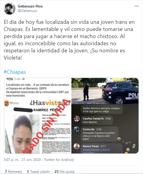 transfobia México Violeta