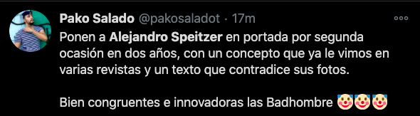 comentario twitter alejandro speitzer incongruente payaso