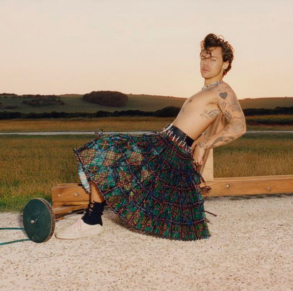 Harry styles vogue vestido femenino