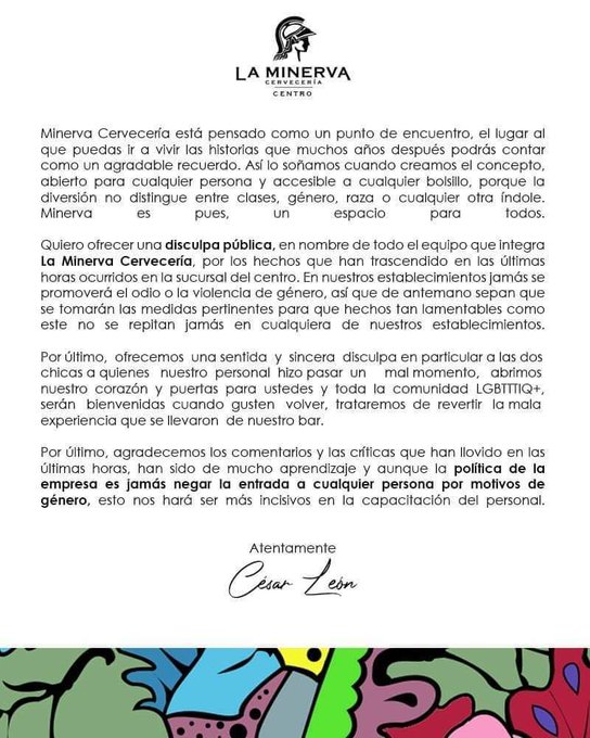 Discriminación Cervecería Minerva