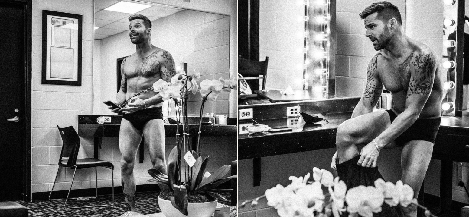 Ricky Martin fotos en calzones Latin Grammys backstage