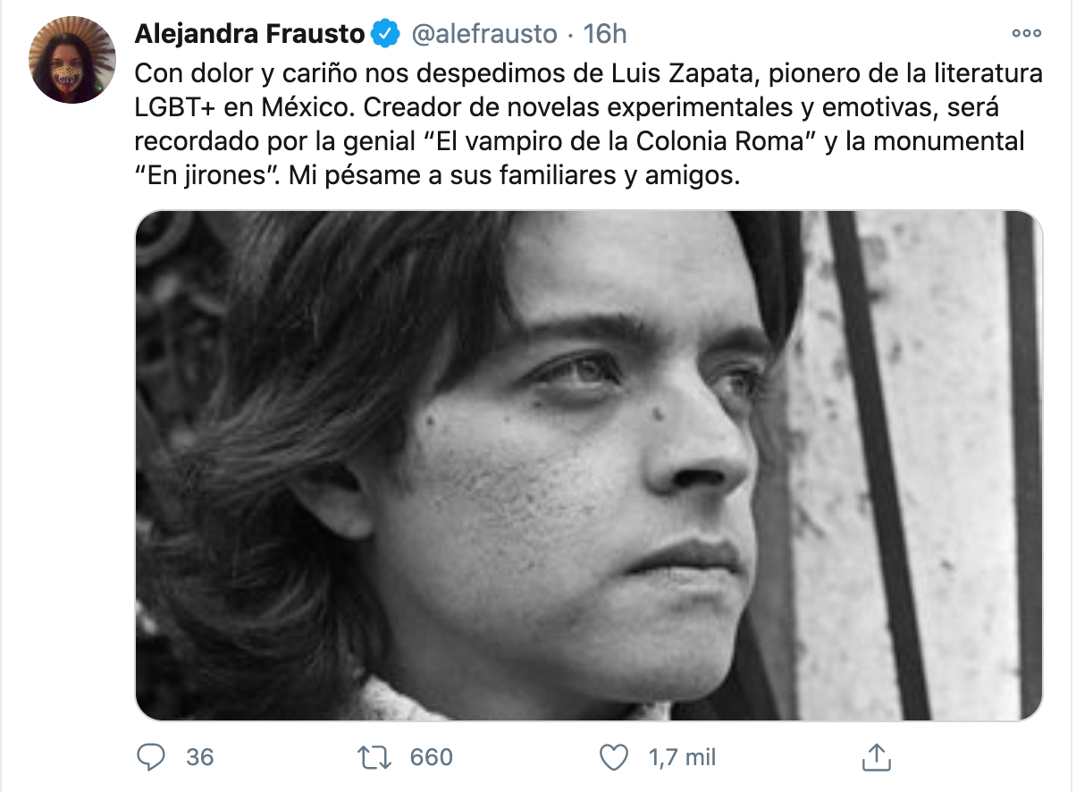 Tuit Alejandra Frausto Luis Zapata