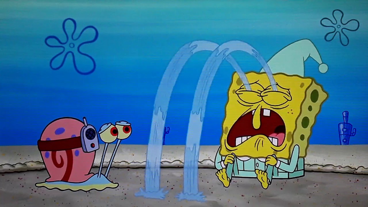 bob esponja pareja infidelidad llorar arrepentido