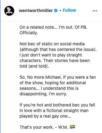 Wentworth Miller Prison Break personajes heterosexuales