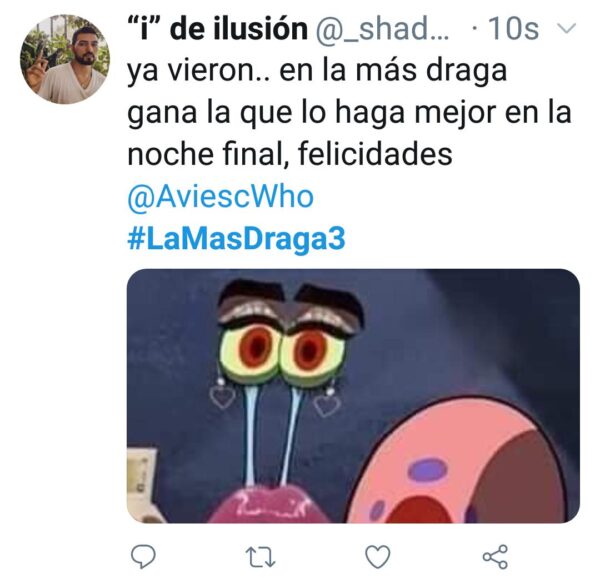 twitter apoyo draga aviesc who ganadora