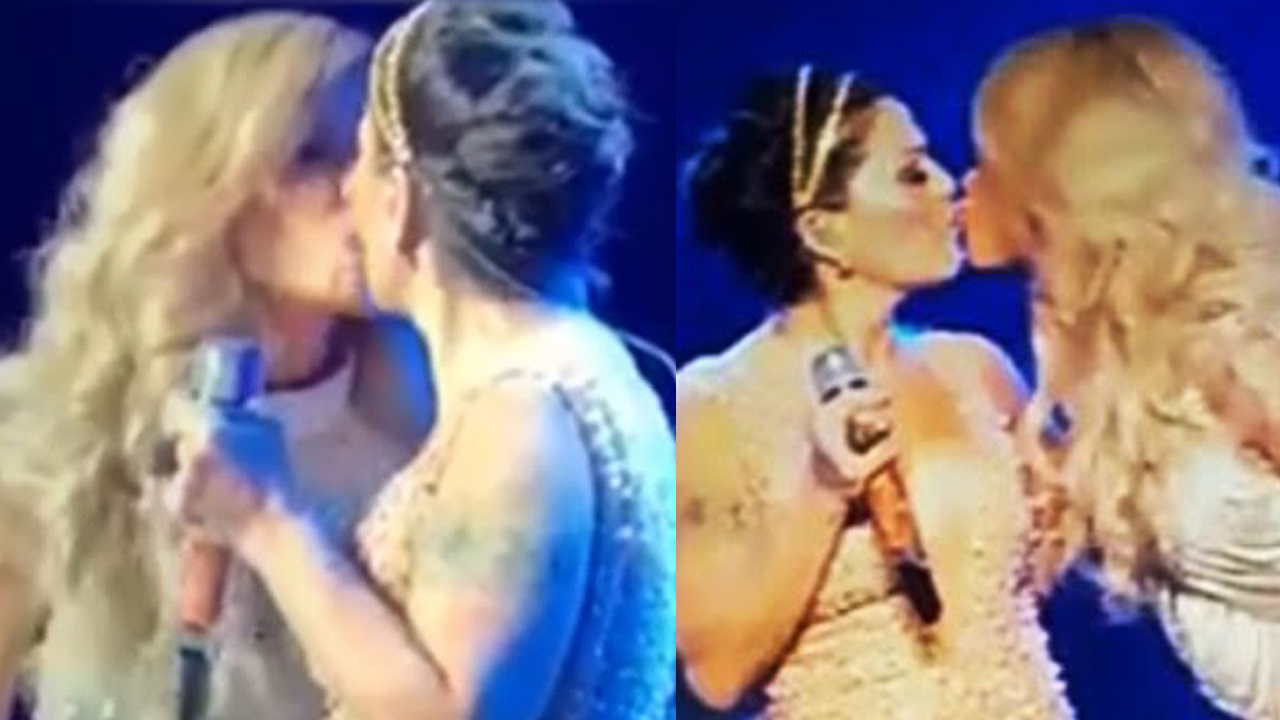 beso Gloria Trevi y Alejandra Guzmán