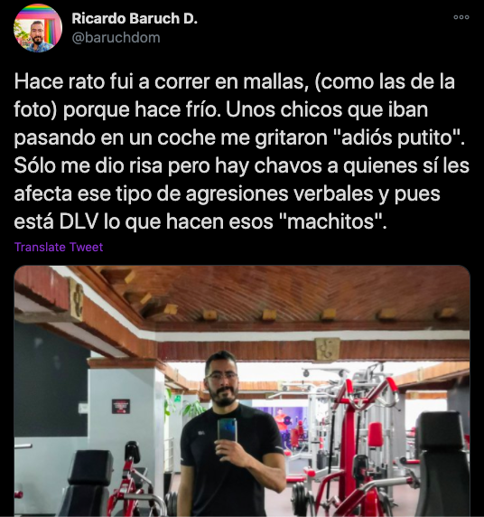 twitter activista gay baruch ricardo comentario denuncia