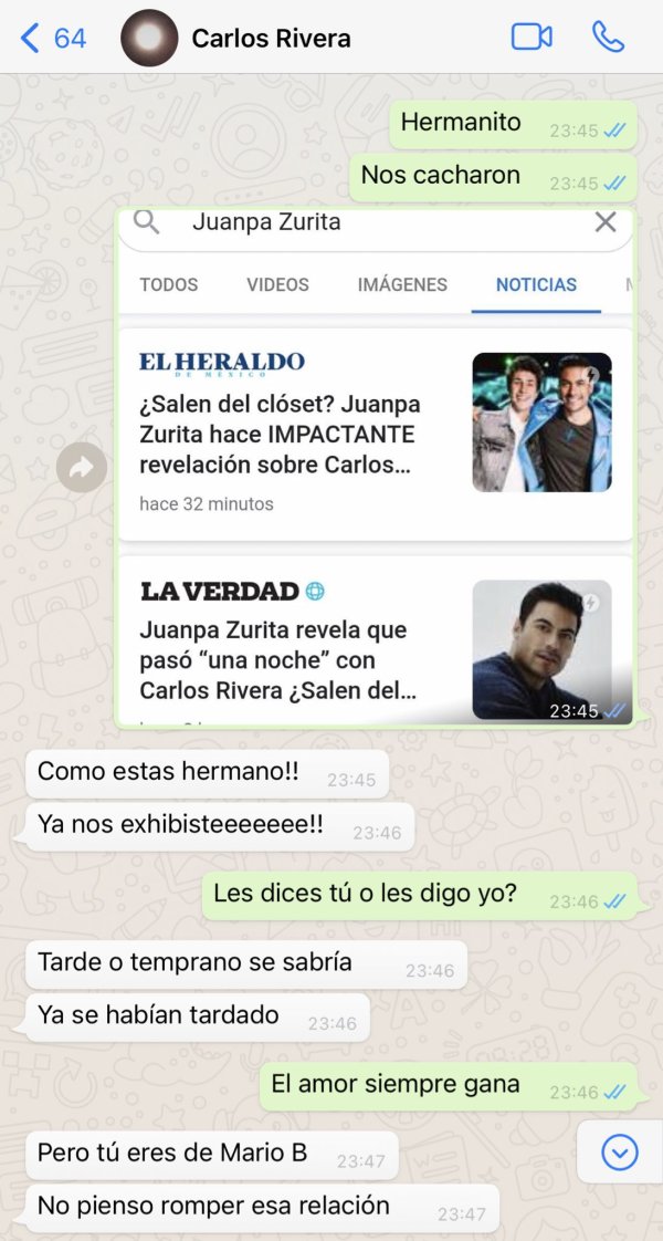 Carlos Rivera Juanpa Zurita romance