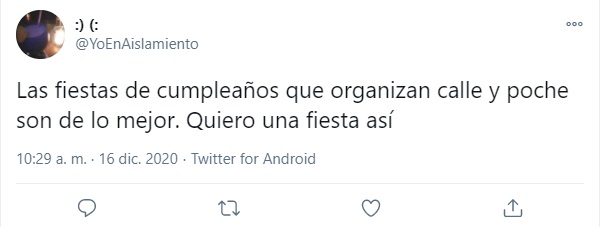 Comentario de fan en Twitter