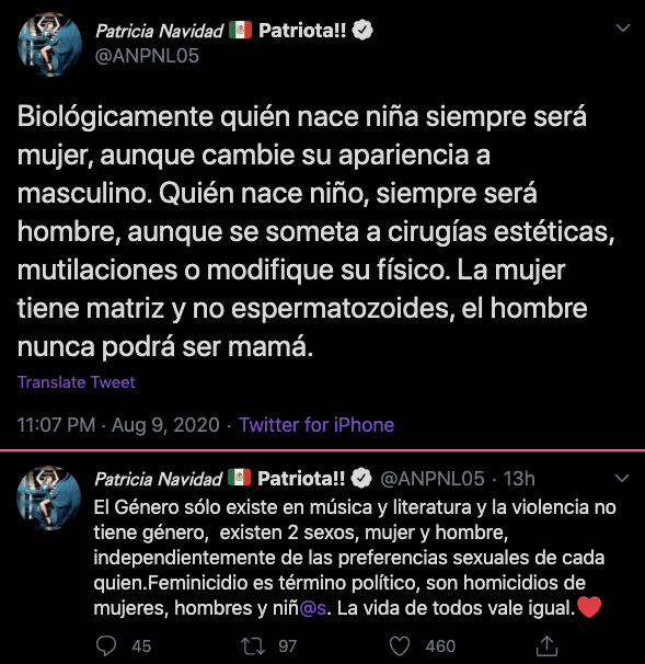 Transfobia Paty Navidad Twitter