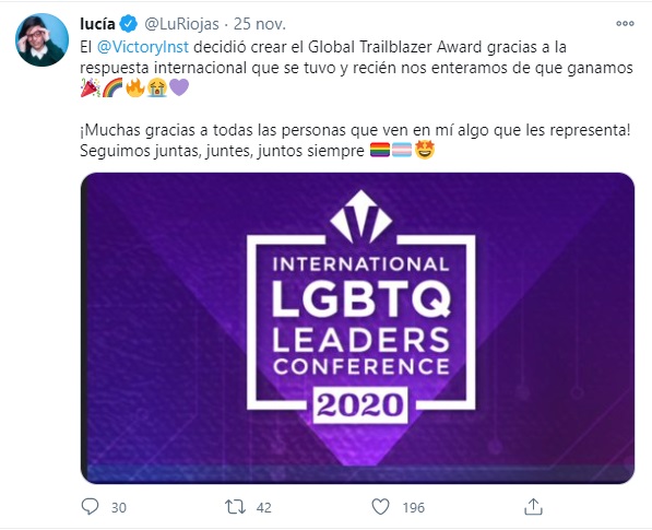 Lucía Riojas Premios personalidades LGBT+ 2020