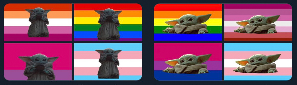 Baby Yosa banderas LGBT+