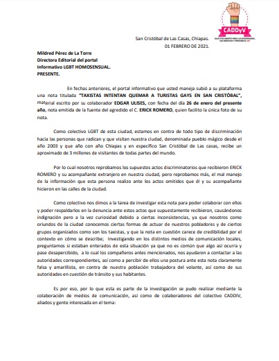 Caso de turistas gays en San Cristóbal de las Casas