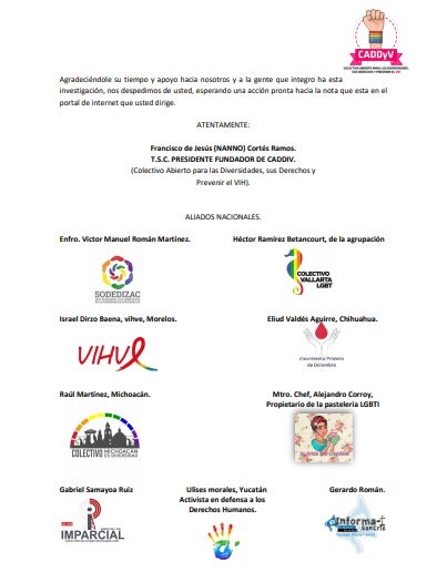 CADDIV pide derecho de réplica