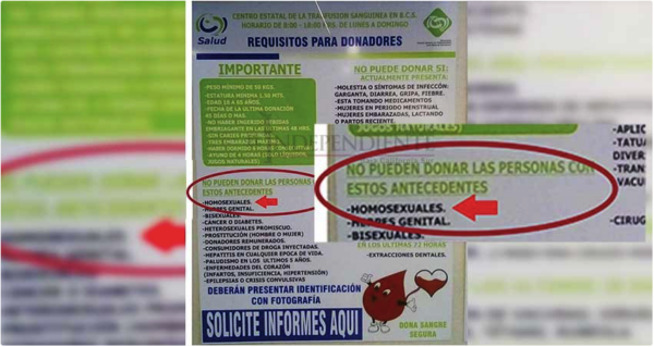donación sangre lgbt discriminación méxico baja california sur