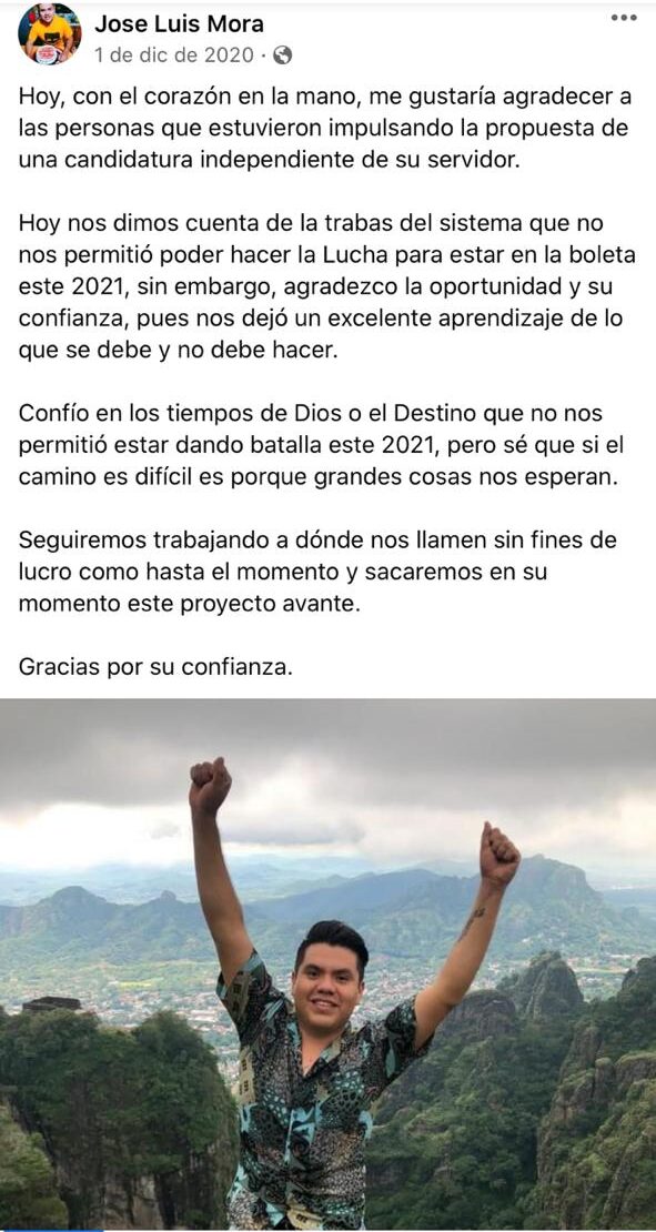 Activista José Luis Mora Villamil