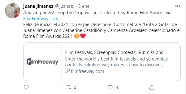 Cortometraje Gota a Gota de Juana Jiménez