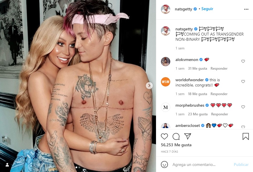 Nats Getty está entre las celebridades que salieron del clóset en 2021