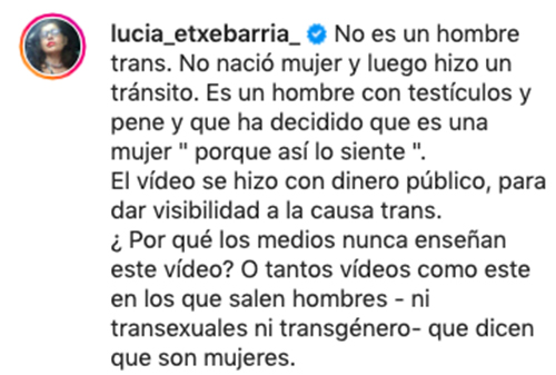 lucia etxebarria terf trans excluyente
