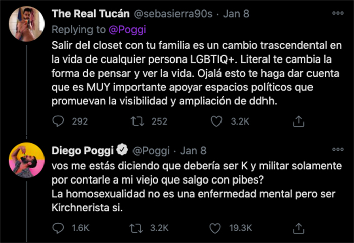 Diego poggi periodista salir closet twitter respuestas