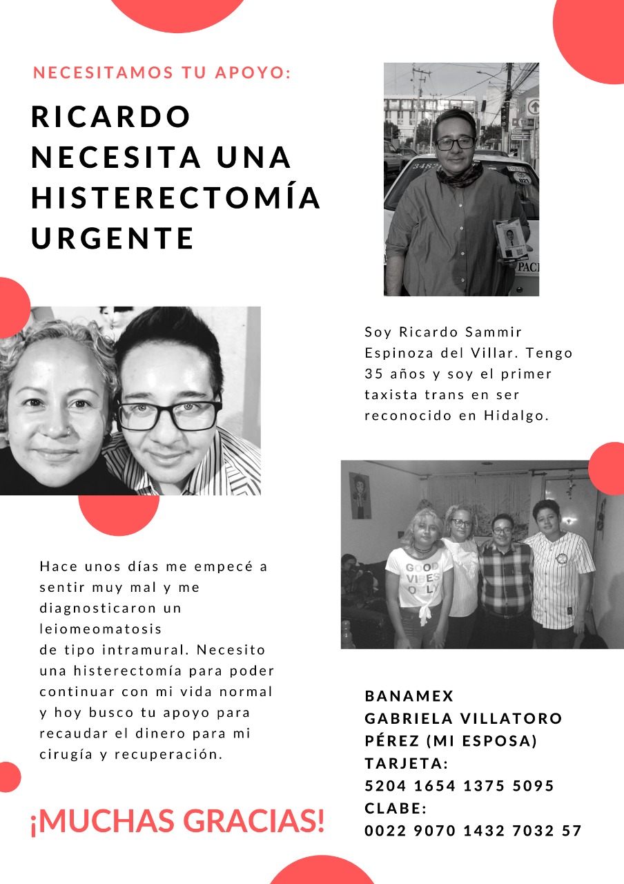 Ricardo primer taxista trans Hidalgo histerectomía