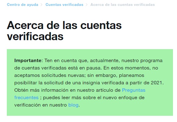 Twitter no está verificando cuentas