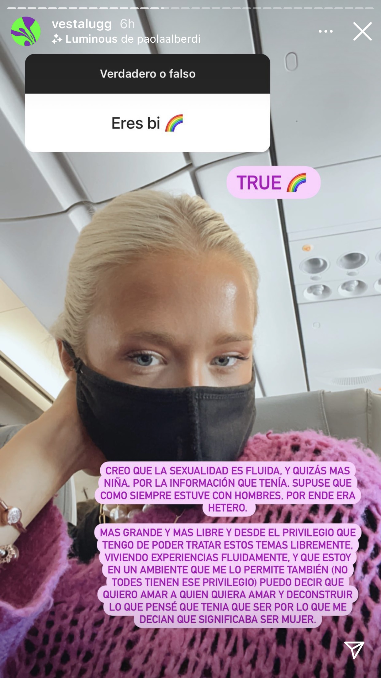 Vesta Lugg cantante que salió del clóset