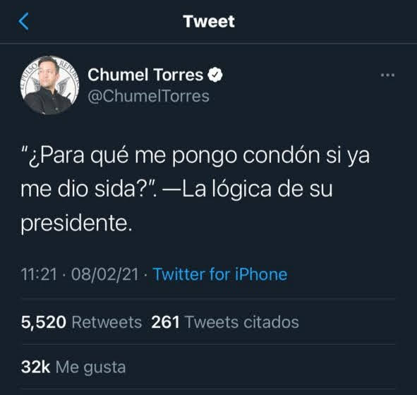 chumel torres condon sida vih tweet