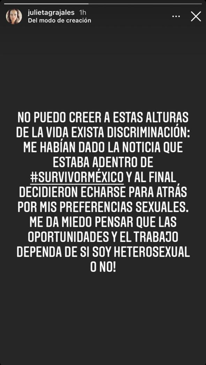 julieta grajales actriz discriminación survivor méxico