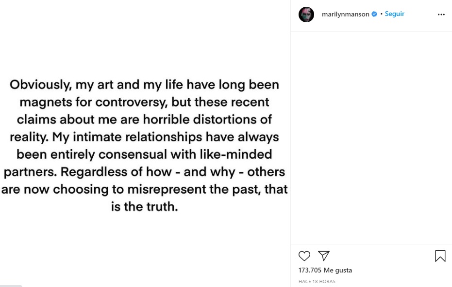 Marilyn Manson responde a Evan Rachel Wood