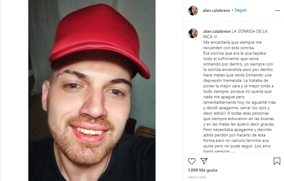 Carta de suicidio de Alan Calabrese