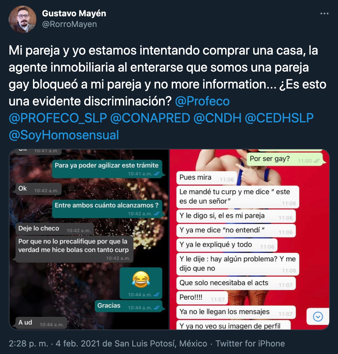 caso discriminacion pareja gay san luis potosí comprar casa inmobiliaria