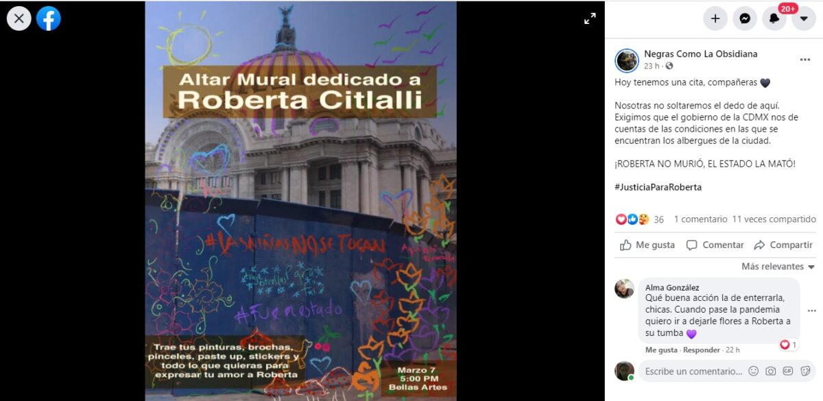 Colectiva feminista Negras como la obsidiana