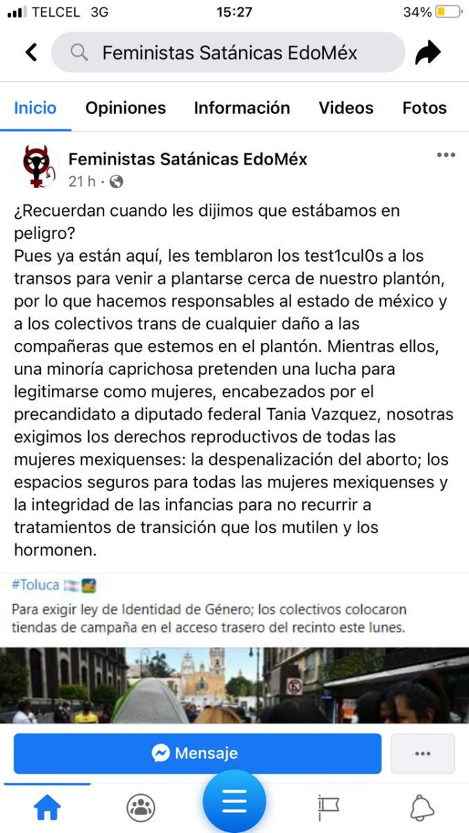 Feministas transexcluyentes Edomex
