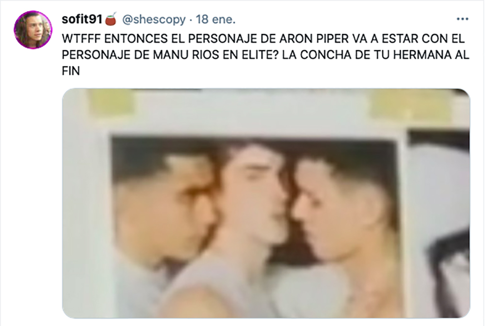 Triángulo amoroso gay en Élite