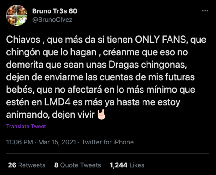 twitter bruno olvez procutor más draga