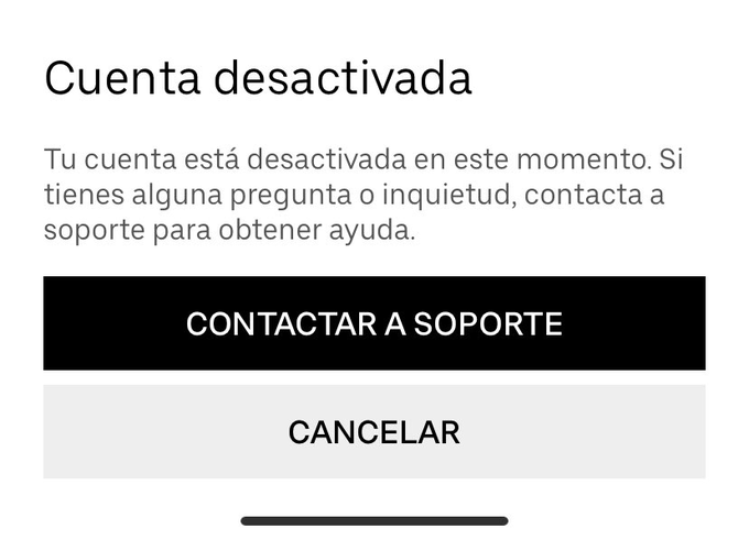 cuenta suspendida uber deseos fab