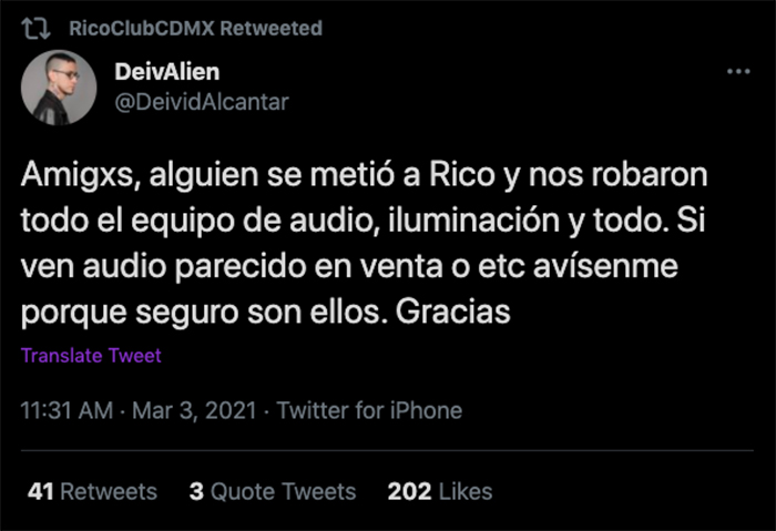 david alcantar deivalien robo rico club