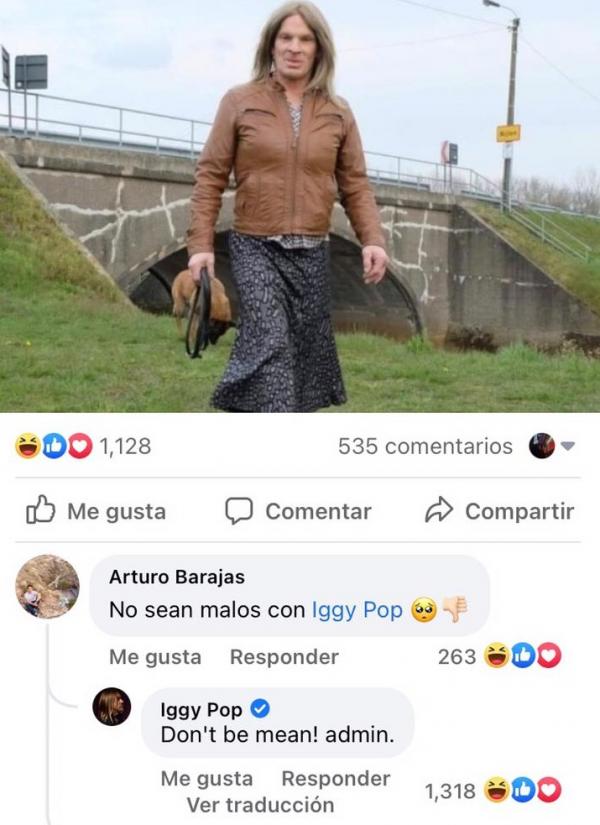 Iggy Pop reacciona a comparación con mujer trans