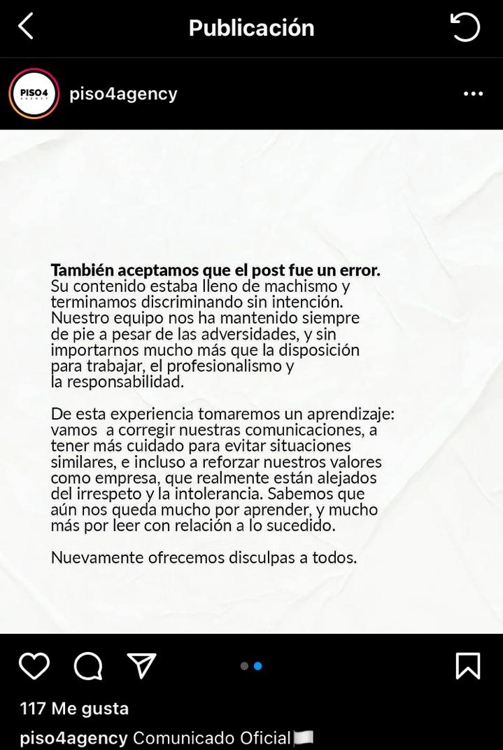 Disculpa por el anuncio homofóbico y misógino