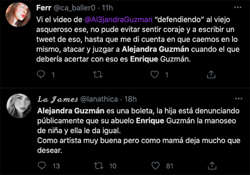 Alejandra guzman acusaciones twitter