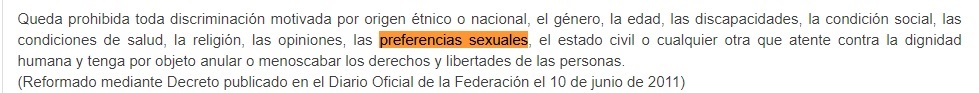no discriminación hacia las personas LGBT+