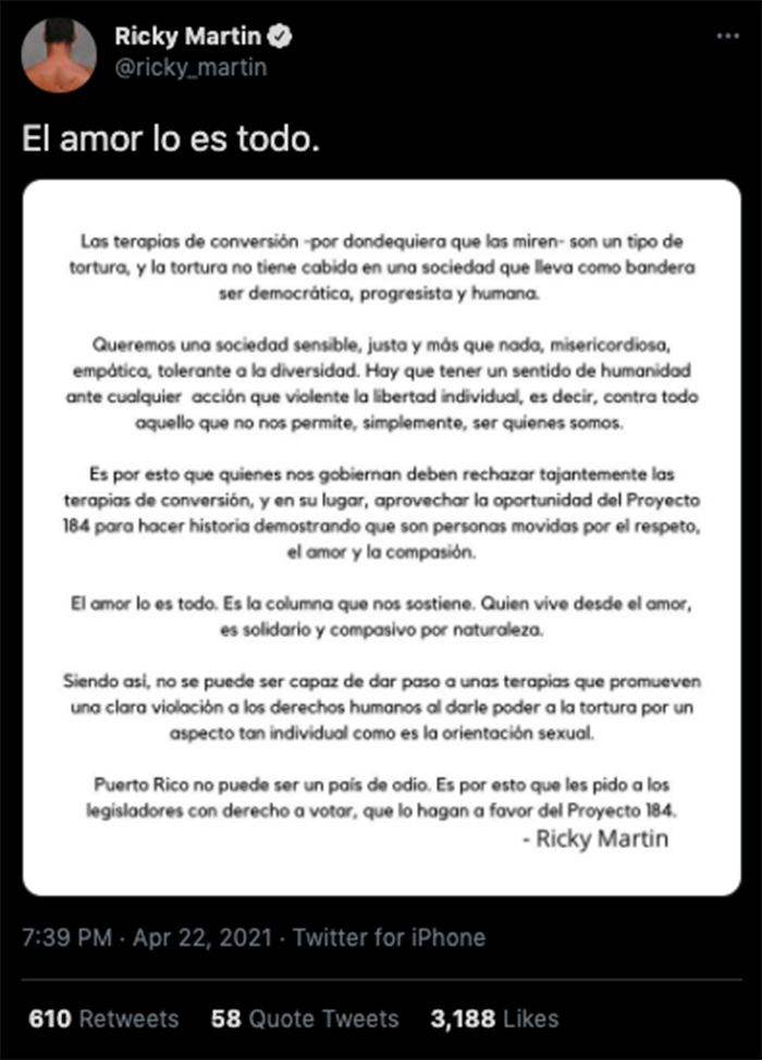 twitter publicacion ricky martin