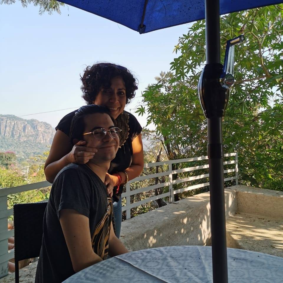 Juan Loya y su mamá