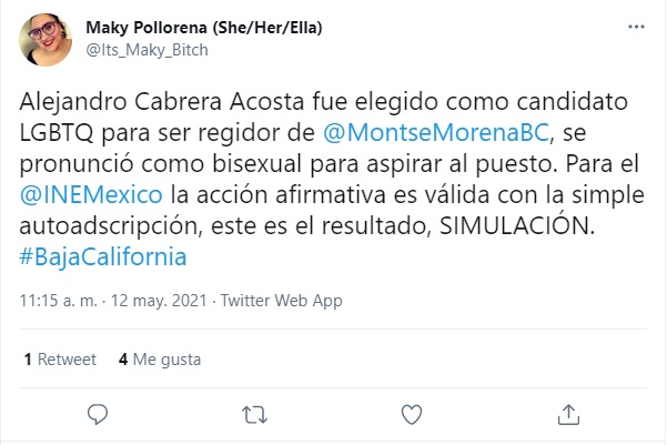 Candidato simula ser bisexual