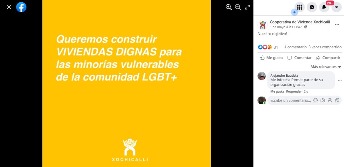 Xochicalli cooperativa de vivienda para personas LGBT+