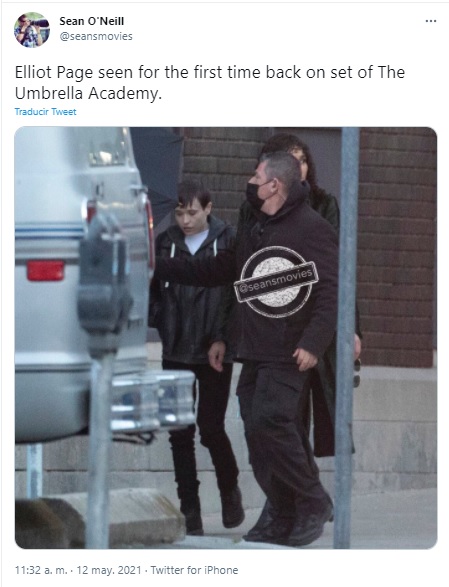 Elliot page en grabación de The Umbrella Academy